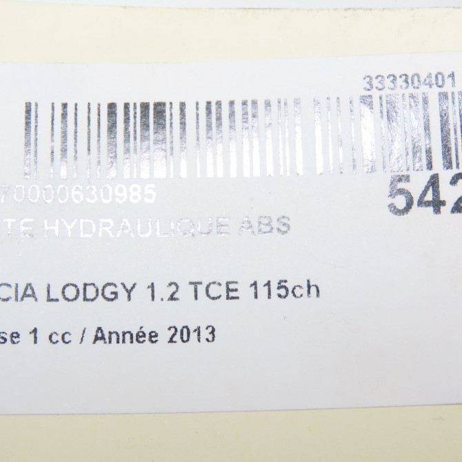 Unité hydraulique ABS occasion DACIA LODGY Phase 1 01-2012->... 1.2 TCE 115ch 476605737R 8