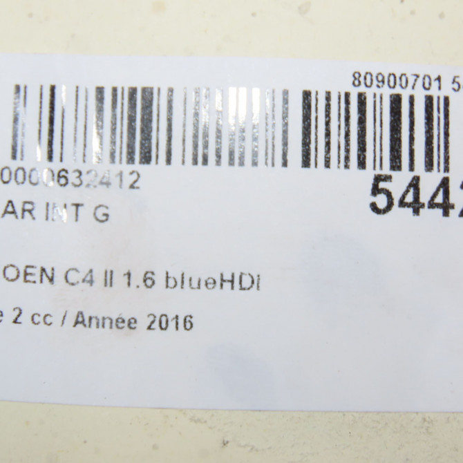 Feu arrière interieur gauche occasion CITROEN C4 II Phase 2 11-2014->... 1.6 blueHDI 100ch 9808624880 4