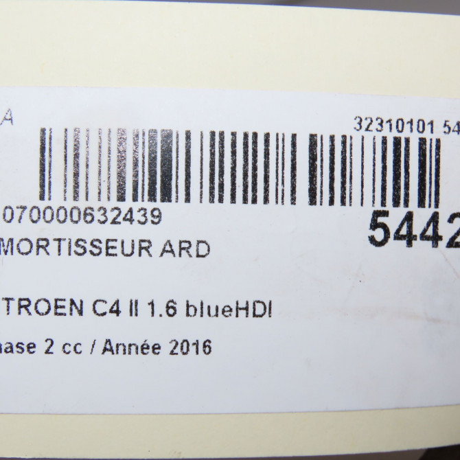 Amortisseur arrière droit occasion CITROEN C4 II Phase 2 11-2014->... 1.6 blueHDI 100ch 9811519480 5