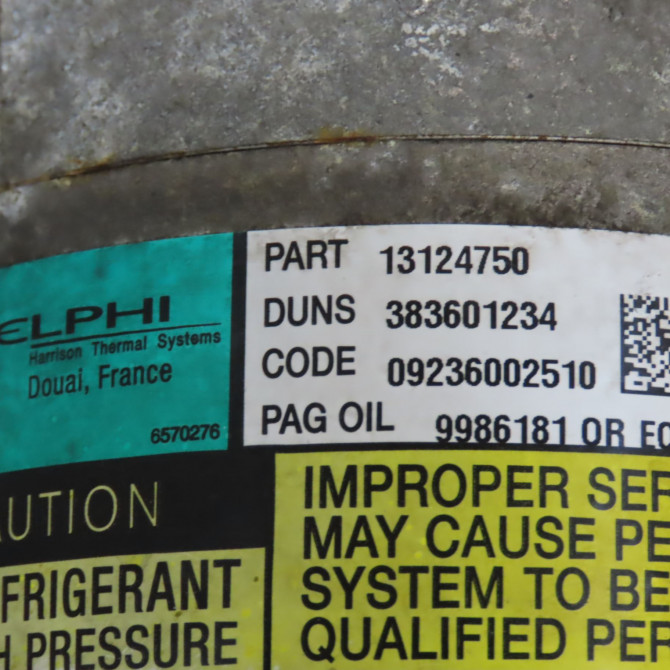 Compresseur air conditionne occasion OPEL MERIVA I Phase 2 01-2006->09-2010 1.6 TWINPORT 93168625 6