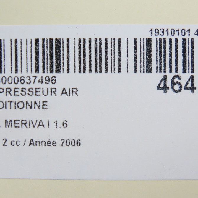 Compresseur air conditionne occasion OPEL MERIVA I Phase 2 01-2006->09-2010 1.6 TWINPORT 93168625 8