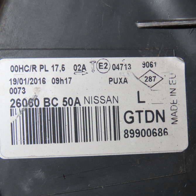 Phare gauche occasion NISSAN MICRA III Phase 2 11-2005->11-2007 1.5 DCI 86ch 26060BC50B 3