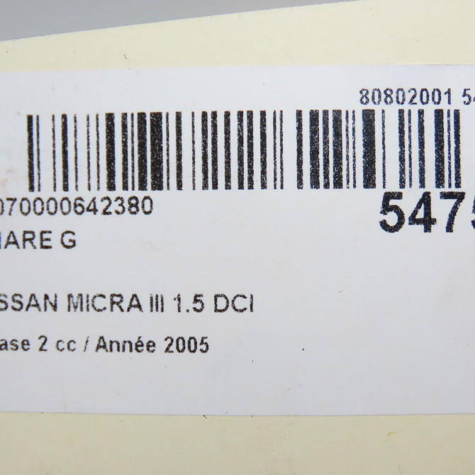 Phare gauche occasion NISSAN MICRA III Phase 2 11-2005->11-2007 1.5 DCI 86ch 26060BC50B 5