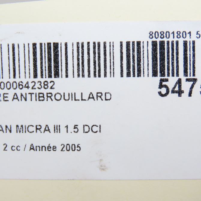 Phare antibrouillard avant gauche occasion NISSAN MICRA III Phase 2 11-2005->11-2007 1.5 DCI 86ch 2615589925 6