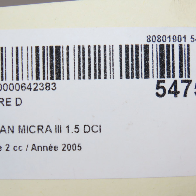 Phare droit occasion NISSAN MICRA III Phase 2 11-2005->11-2007 1.5 DCI 86ch 26010BC50B 5