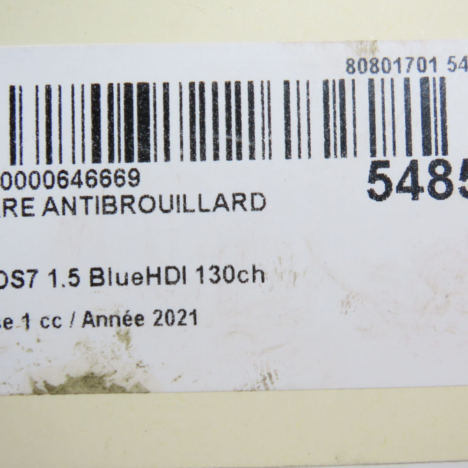 Phare antibrouillard avant droit occasion DS 146 Phase 1 04-1995->04-1999 1.5 BlueHDI 130ch 9811333380 6