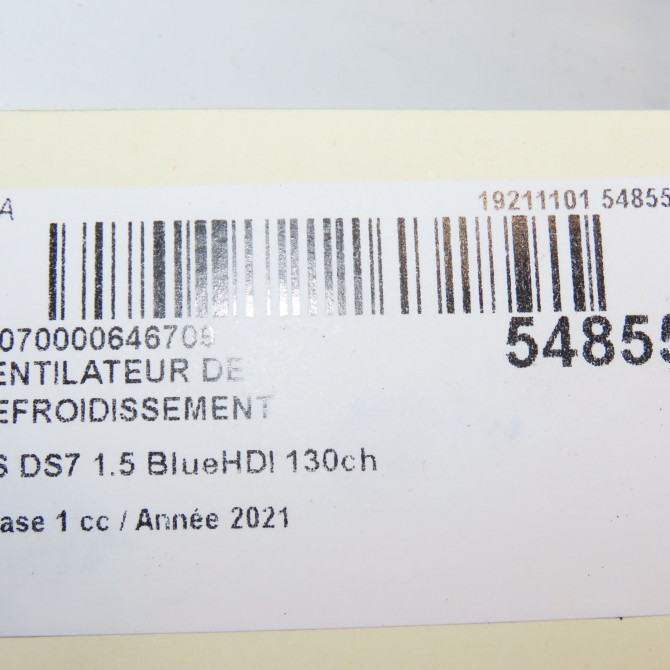 Ventilateur de refroidissement occasion DS 146 Phase 1 04-1995->04-1999 1.5 BlueHDI 130ch 9836058380 7