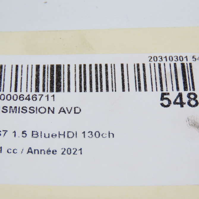 Transmission avant droite occasion DS 146 Phase 1 04-1995->04-1999 1.5 BlueHDI 130ch 9812220580 6