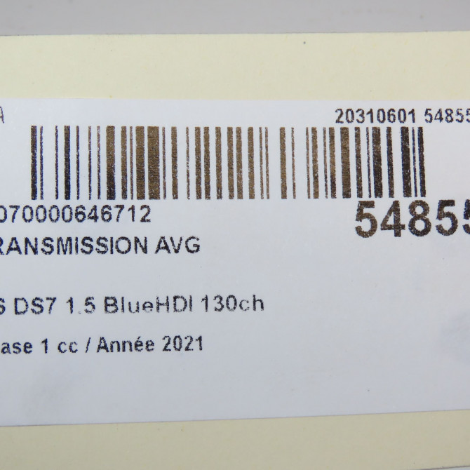 Transmission avant gauche occasion DS 146 Phase 1 04-1995->04-1999 1.5 BlueHDI 130ch 9812220480 6