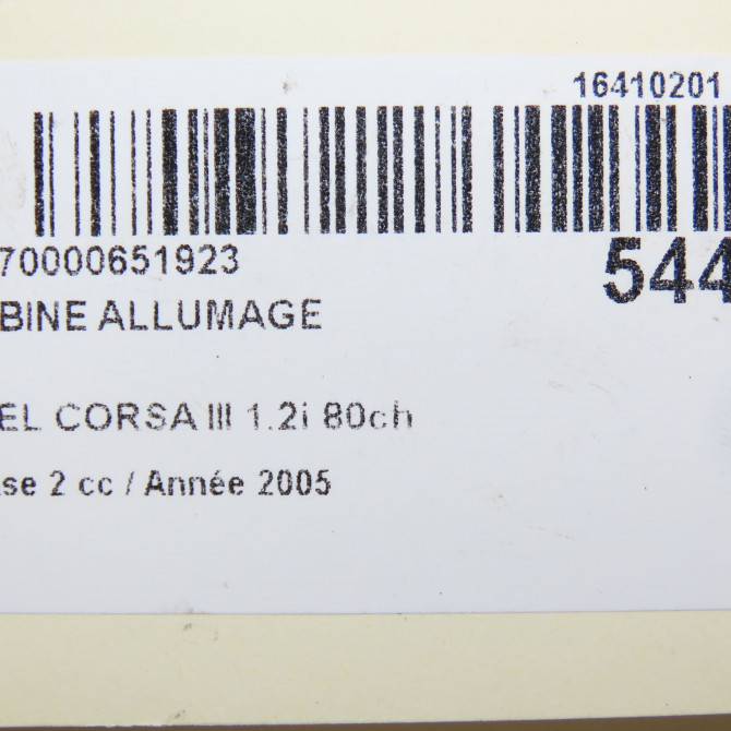 Bobine allumage occasion OPEL CORSA III Phase 2 08-2003->09-2006 1.2i 80ch 93177212 7