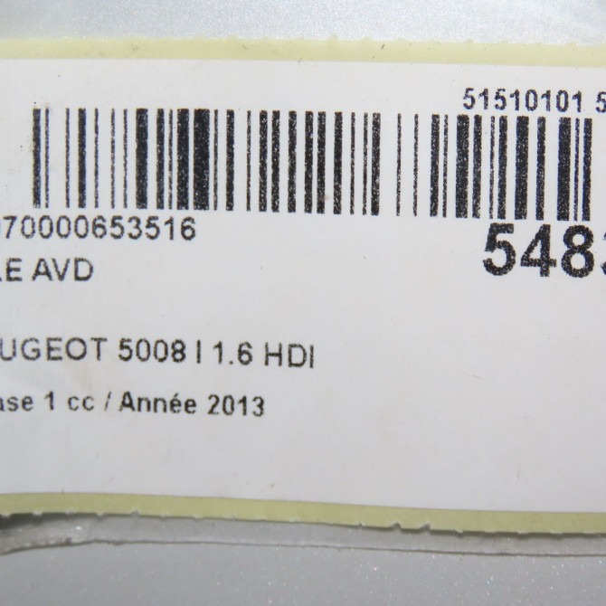 Aile avant droite occasion PEUGEOT 5008 I Phase 1 11-2009->12-2013 1.6 HDI 112ch 7841AF 7