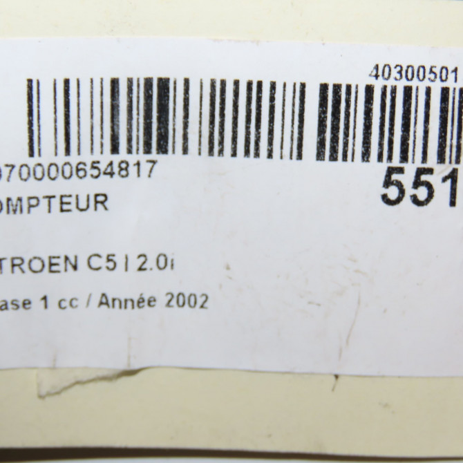 Compteur occasion CITROEN C5 I Phase 1 03-2001->09-2004 2.0i 6105JQ 5