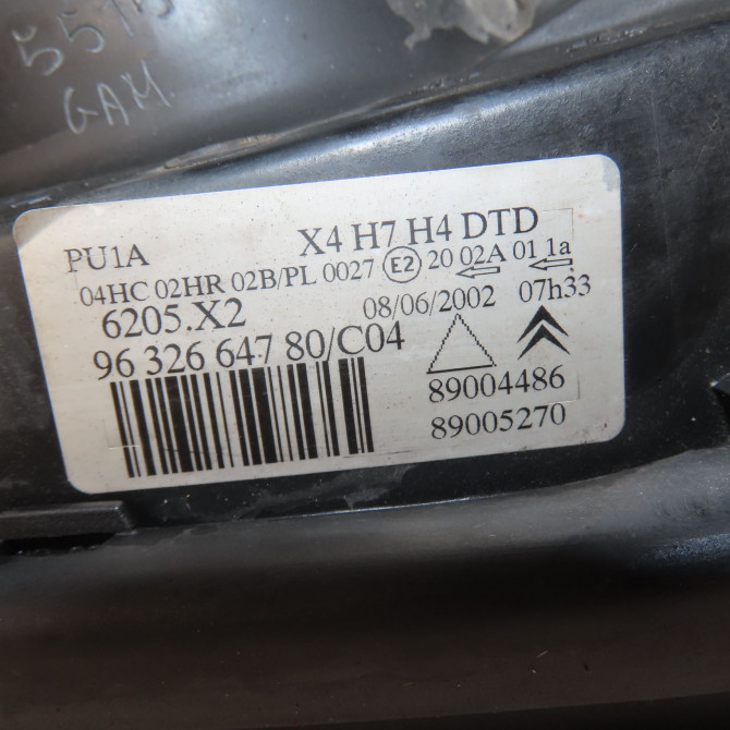 Phare droit occasion CITROEN C5 I Phase 1 03-2001->09-2004 2.0i 6205X2 4