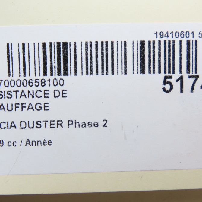 Resistance de chauffage occasion DACIA DUSTER Phase 2 09-2013->... 271439346R 6