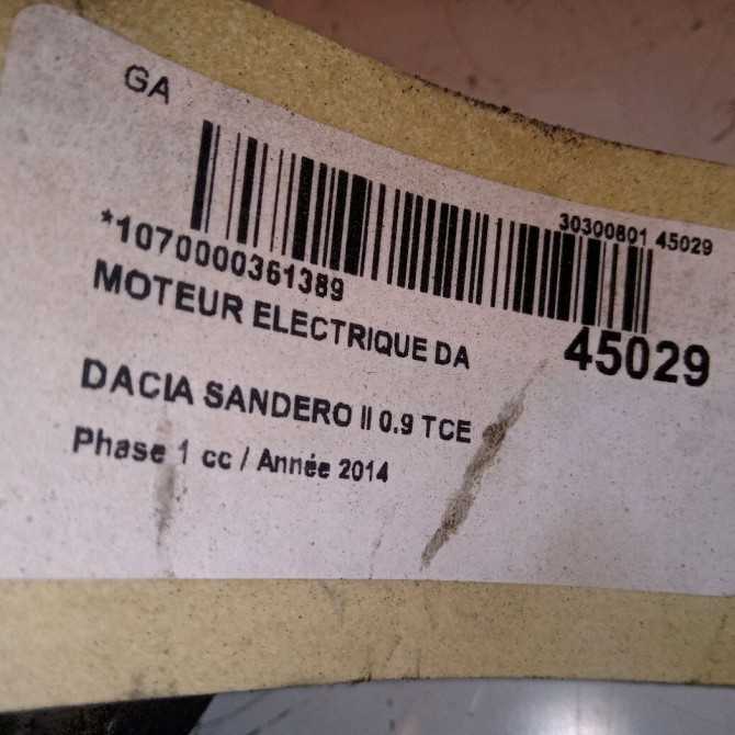 Moteur electrique de direction assistée occasion DACIA SANDERO II Phase 1 10-2012->... 0.9 TCE 90ch 491101292R 5