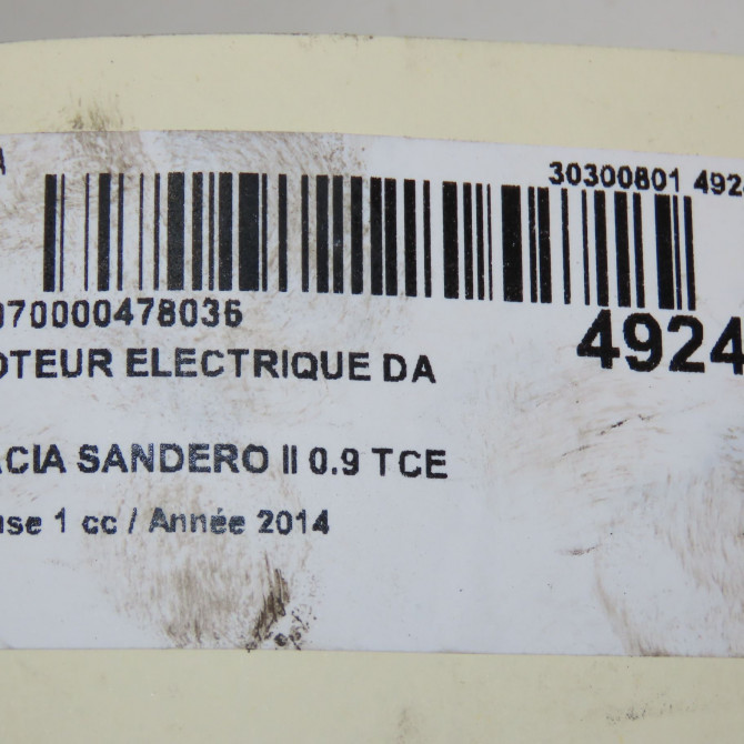 Moteur electrique de direction assistée occasion DACIA SANDERO II Phase 1 10-2012->... 0.9 TCE 90ch 491101292R 6