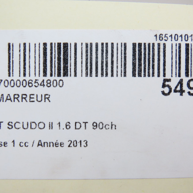 Démarreur occasion FIAT SCUDO II Phase 1 04-2007->... 1.6 DT 90ch 9688268480 7