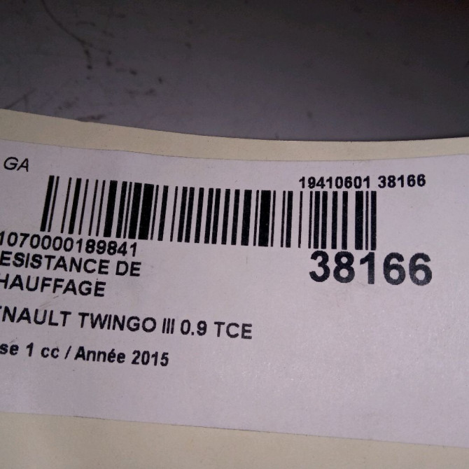 Resistance de chauffage occasion RENAULT TWINGO III Phase 1 06-2014->... 0.9 TCE 12v 90ch 271504373R 3