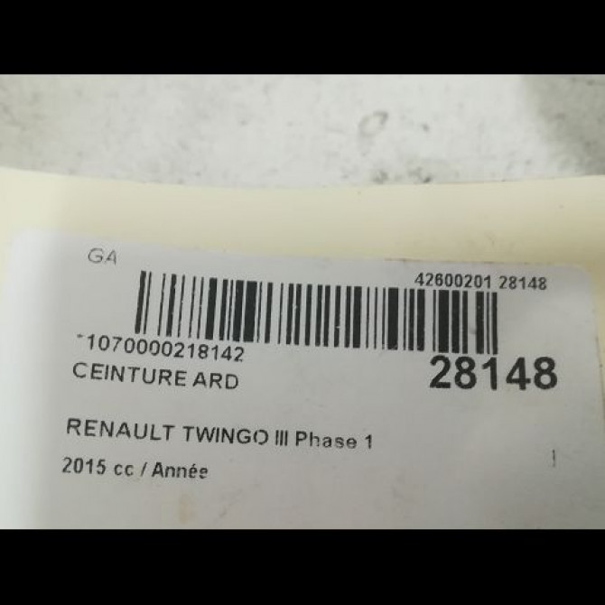 Ceinture arrière droite occasion RENAULT TWINGO III Phase 1 06-2014->... 888403864R 4