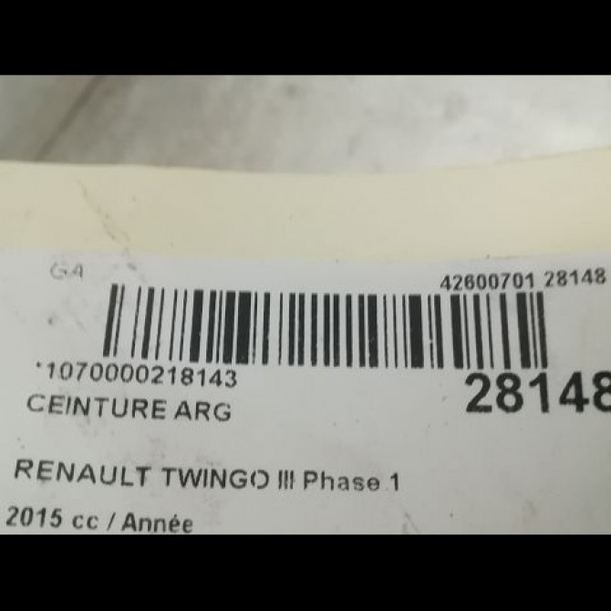 Ceinture arrière gauche occasion RENAULT TWINGO III Phase 1 06-2014->... 888414032R 4