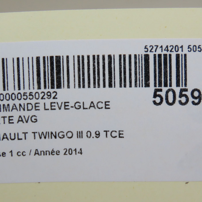 Commande lève-glace porte avant gauche occasion RENAULT TWINGO III Phase 1 06-2014->... 0.9 TCE 12v 90ch 5
