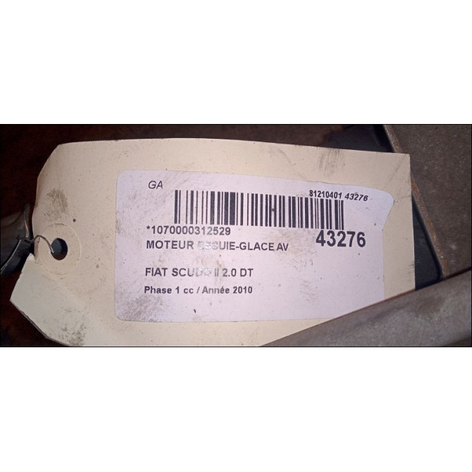 Moteur essuie-glace avant occasion FIAT SCUDO II Phase 1 04-2007->... 2.0 DT MULTIJET 120ch 1400456480 2