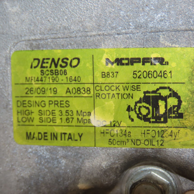 Compresseur air conditionne occasion FIAT 500 II phase 2 04-2014->... 1.2i 69ch 71797201 6