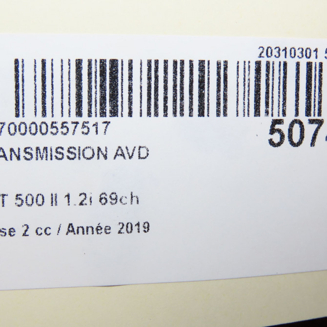 Transmission avant droite occasion FIAT 500 II phase 2 04-2014->... 1.2i 69ch 52149706 6