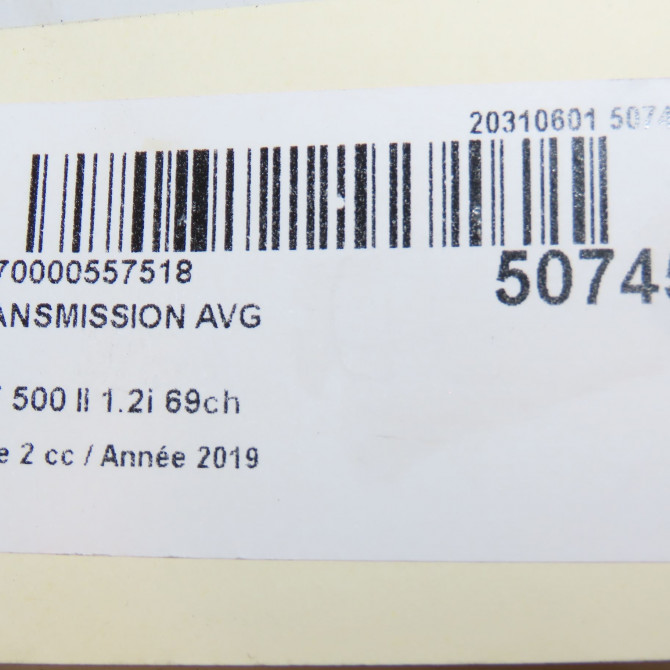 Transmission avant gauche occasion FIAT 500 II phase 2 04-2014->... 1.2i 69ch 52149708 6