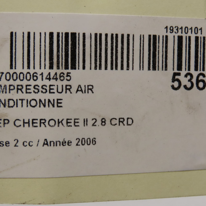 Compresseur air conditionne occasion JEEP CHEROKEE II Phase 2 09-2004->12-2007 2.8 CRD 55037467AC 8