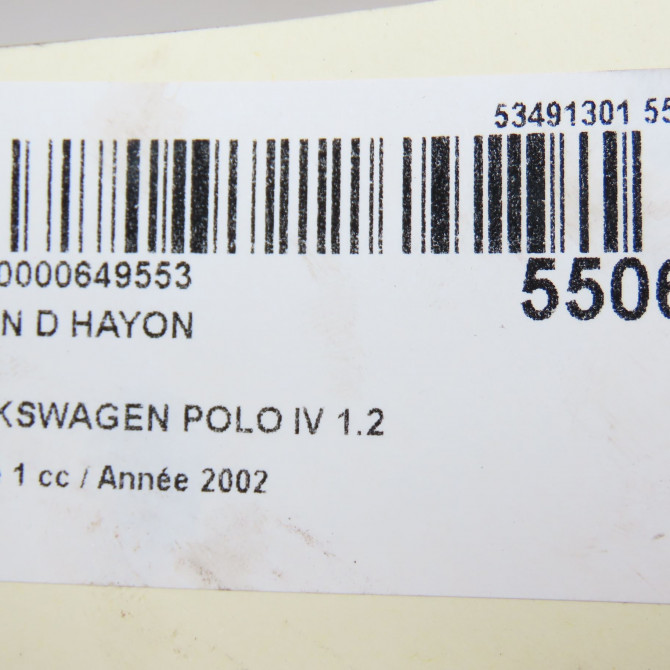 Verin droit hayon occasion VOLKSWAGEN POLO IV Phase 1 01-2002->05-2005 1.2 65ch 6Q6827550 3