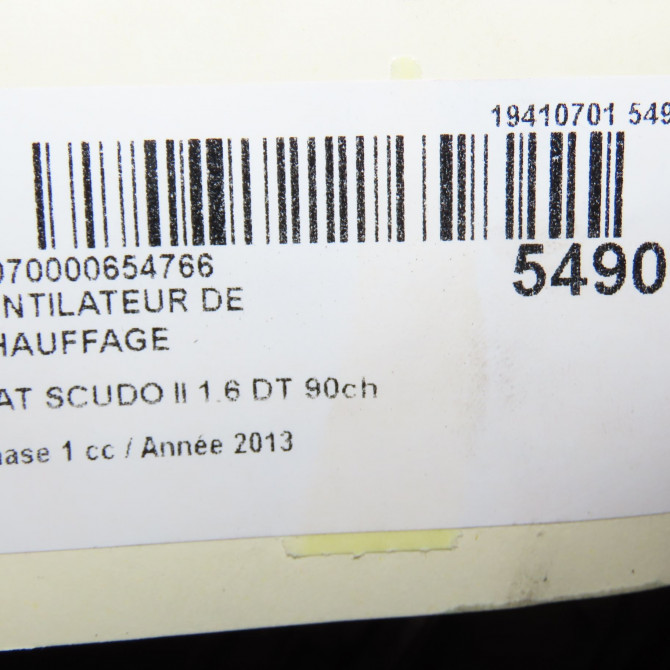 Ventilateur de chauffage occasion FIAT SCUDO II Phase 1 04-2007->... 1.6 DT 90ch 1613566380 6