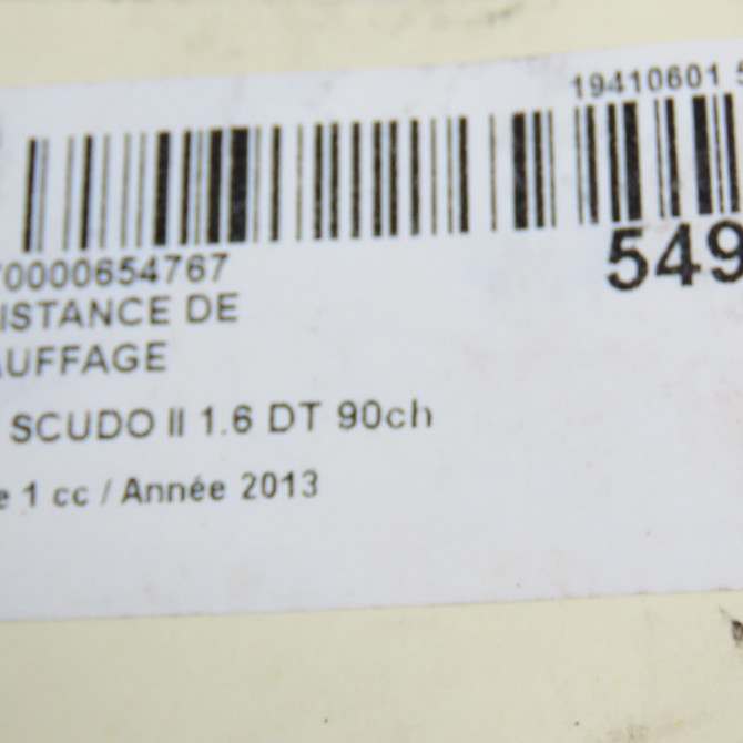 Resistance de chauffage occasion FIAT SCUDO II Phase 1 04-2007->... 1.6 DT 90ch 5
