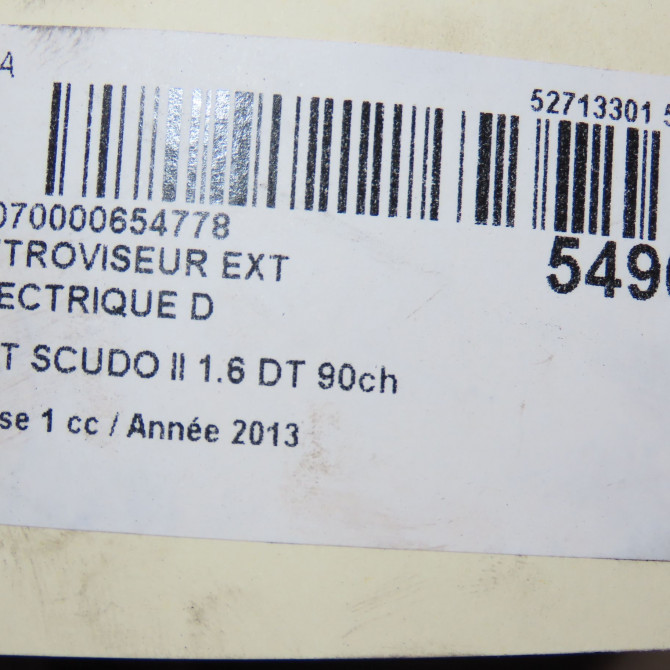 Retroviseur exterieur electrique droit occasion FIAT SCUDO II Phase 1 04-2007->... 1.6 DT 90ch 1498688898 6