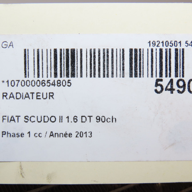 Radiateur occasion FIAT SCUDO II Phase 1 04-2007->... 1.6 DT 90ch 1498986080 4