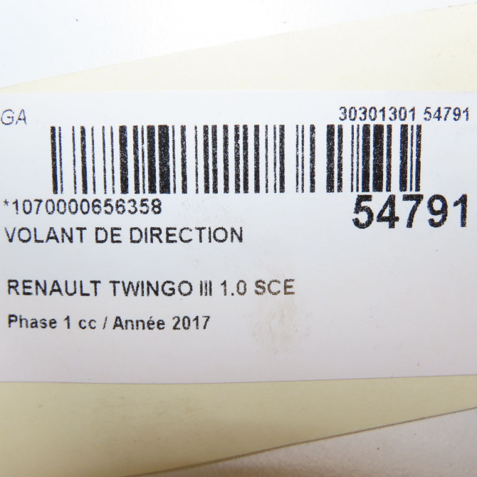 Volant de direction occasion RENAULT TWINGO III Phase 1 06-2014->... 1.0 SCE 12v 70ch 484004149R 6