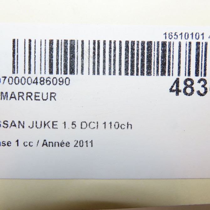 Démarreur occasion NISSAN JUKE Phase 1 09-2010->... 1.5 DCI 110ch 2330000Q1H 7