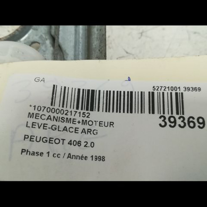 Mecanisme+moteur leve-glace arg occasion PEUGEOT 406 Phase 1 10-1995->04-1999 2.0 922356 3