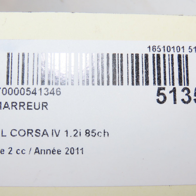 Démarreur occasion OPEL CORSA IV Phase 2 01-2011->03-2015 1.2i 85ch 25196021 7
