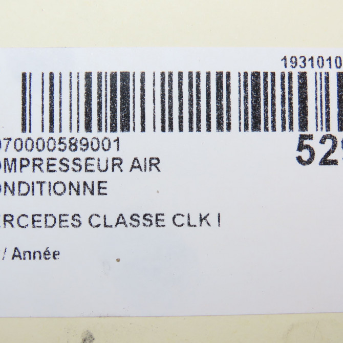 Compresseur air conditionne occasion MERCEDES CLASSE CLK I 2307011 7