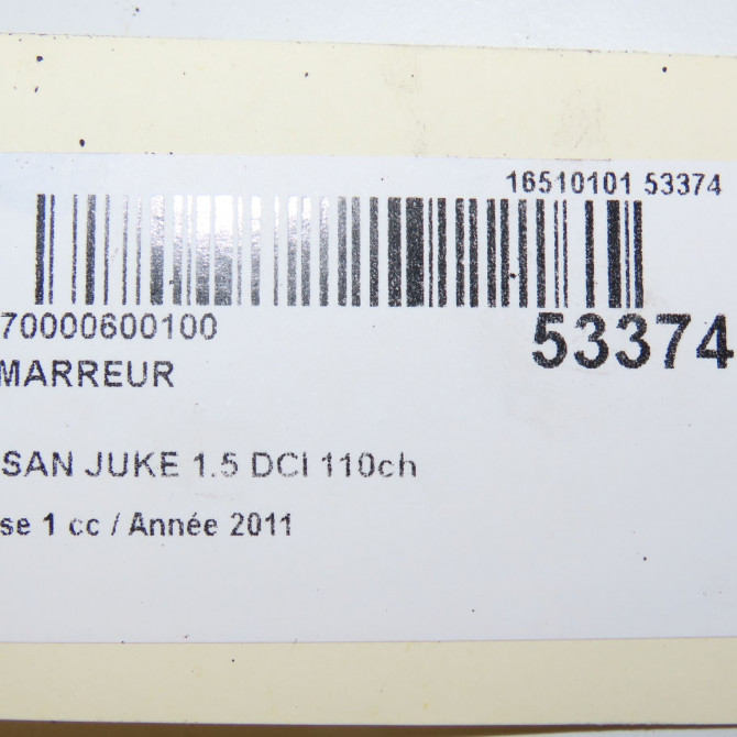 Démarreur occasion NISSAN JUKE Phase 1 09-2010->... 1.5 DCI 110ch 2330000Q1H 8