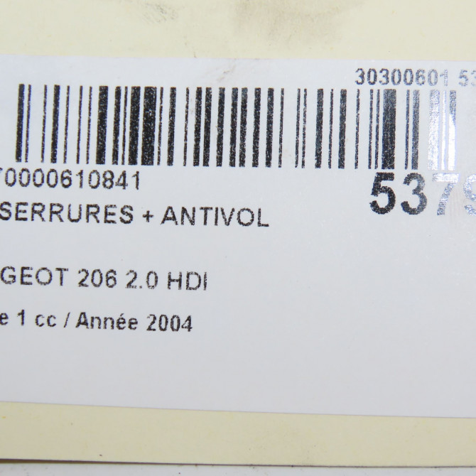 Kit serrures + antivol occasion PEUGEOT 206 Phase 1 09-1998->03-2009 2.0 HDI 1692330580 7