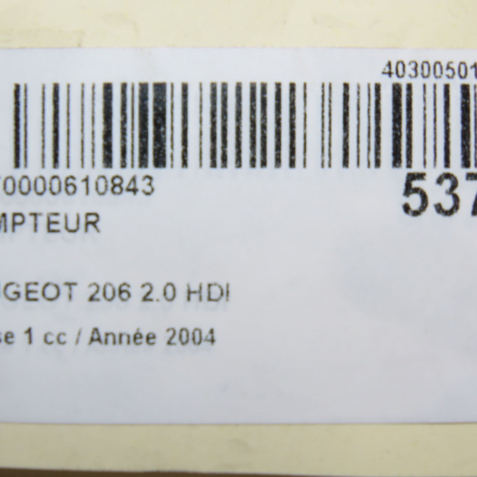 Compteur occasion PEUGEOT 206 Phase 1 09-1998->03-2009 2.0 HDI 6106FN 6