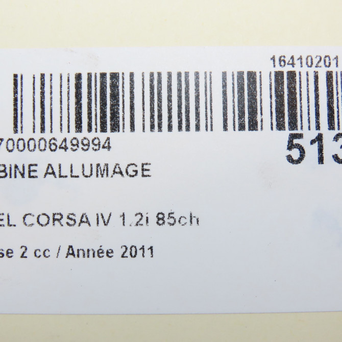 Bobine allumage occasion OPEL CORSA IV Phase 2 01-2011->03-2015 1.2i 85ch 55579072 5