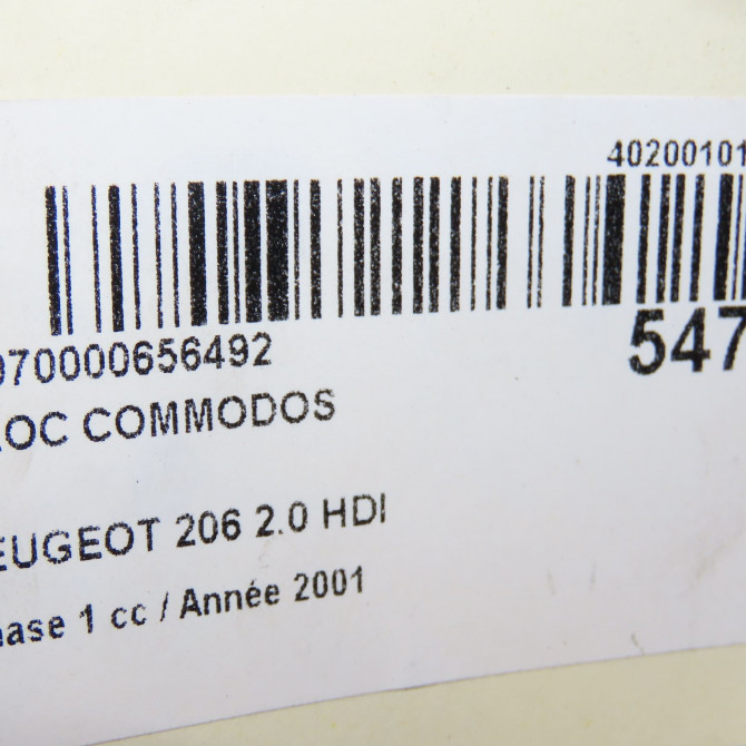 Bloc commodos occasion PEUGEOT 206 Phase 1 09-1998->03-2009 2.0 HDI 8