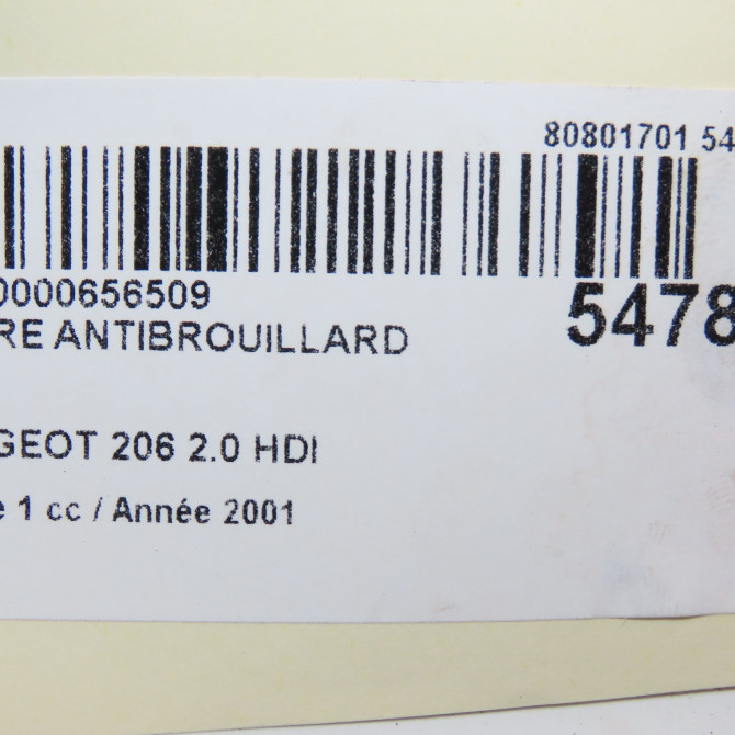 Phare antibrouillard avant droit occasion PEUGEOT 206 Phase 1 09-1998->03-2009 2.0 HDI 6205T1 6