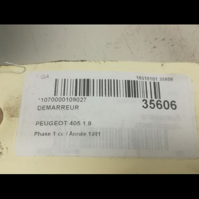 Démarreur occasion PEUGEOT 405 Phase 1 07-1987->06-1992 1.9 5802E4 4