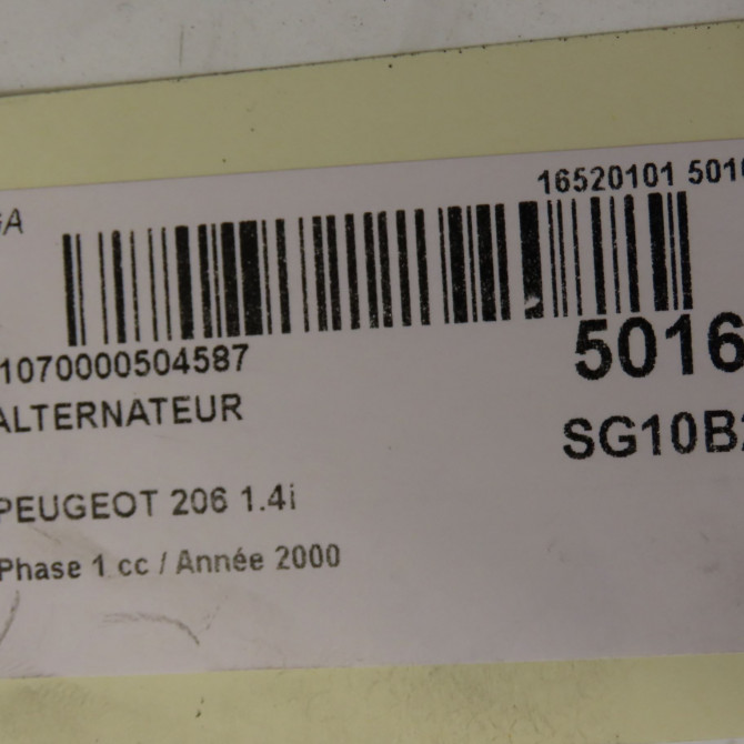 Alternateur occasion PEUGEOT 206 Phase 1 09-1998->03-2009 1.4i 57052C 8
