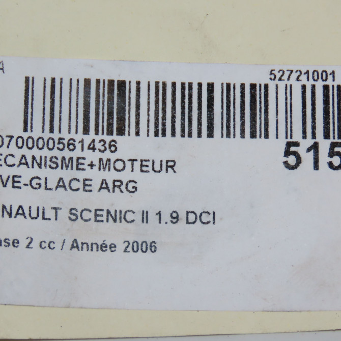 Mecanisme+moteur leve-glace arg occasion RENAULT SCENIC II Phase 2 09-2006->04-2009 1.9 DCI 125ch 8201010935 7