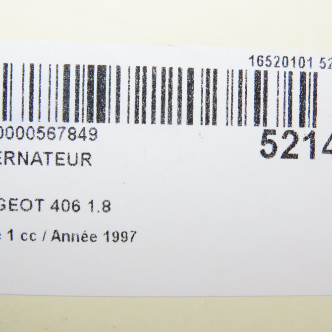 Alternateur occasion PEUGEOT 406 Phase 1 10-1995->04-1999 1.8 5705S4 7
